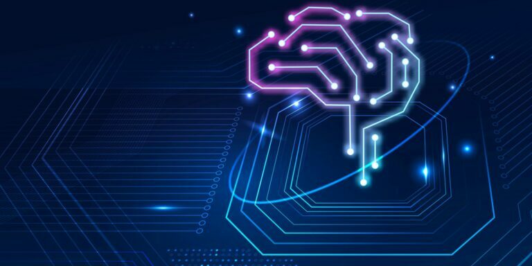 AI technology brain background digital transformation concept